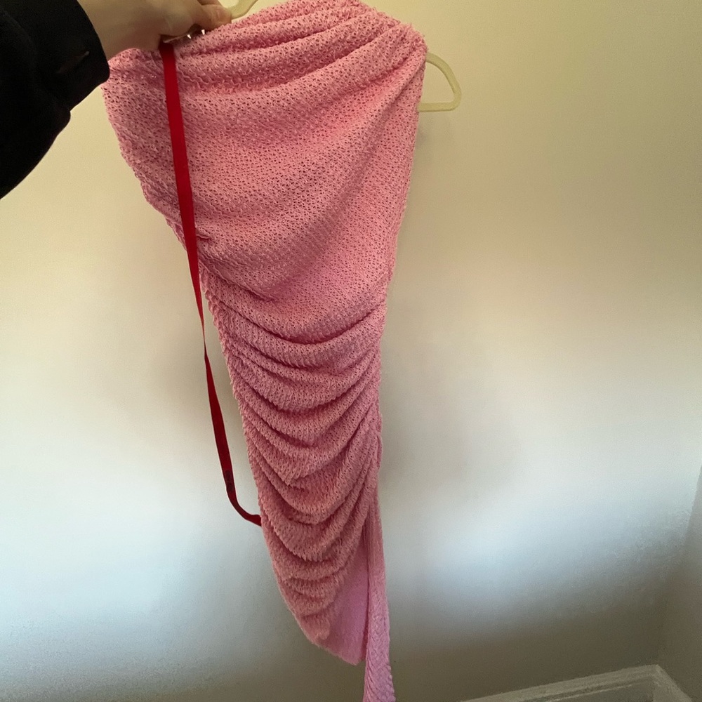 Pink Ruched Knit Skirt